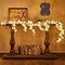 6ft Lighted White Cherry Blossom Garland with 96 LED Fairy Lights – Battery Operated Artificial Flower Vine with Timer for Mantle, Table Centerpiece, Wedding, Valentines, Party & Home Decor (White Cherry Blossoms)